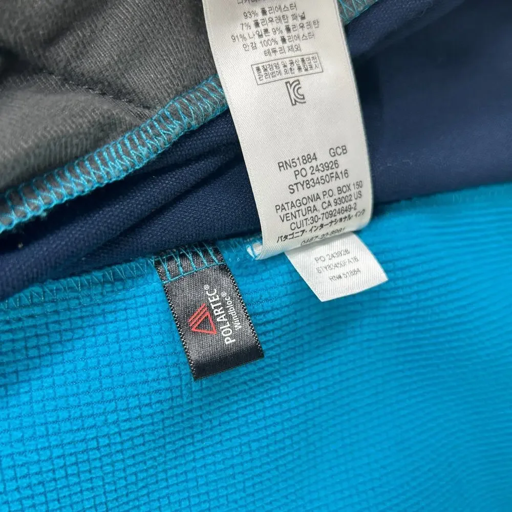 PATAGONIA Jacket Mens L Adze Hybrid Polartec Softshell Windbreaker Full Zip Blue